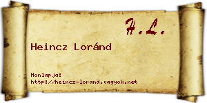 Heincz Loránd névjegykártya