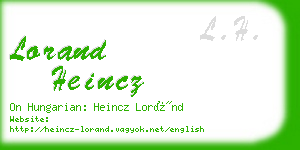 lorand heincz business card